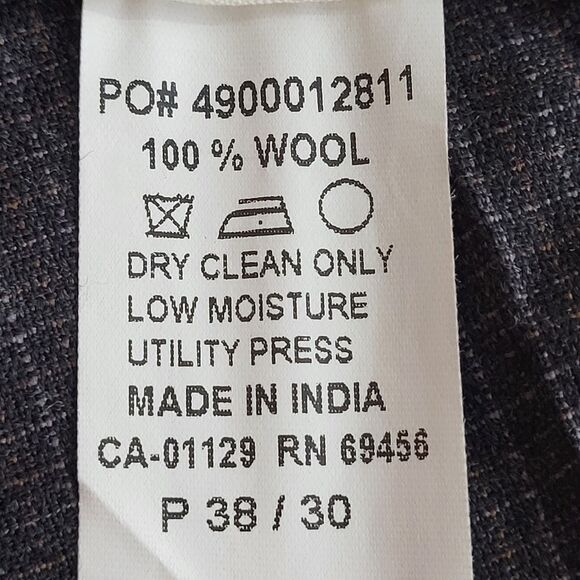 Lauren Ralph Lauren Men's Dress Pants Pleated Straight Black 100% Wool 38x30 - Picture 13 of 14